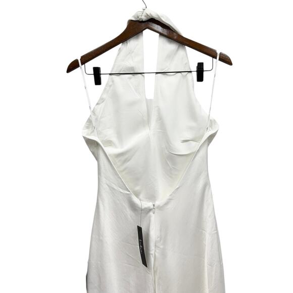 Lulus Beyond Classy White Satin Halter Midi Slip Dress size Small NWT - Picture 2 of 8